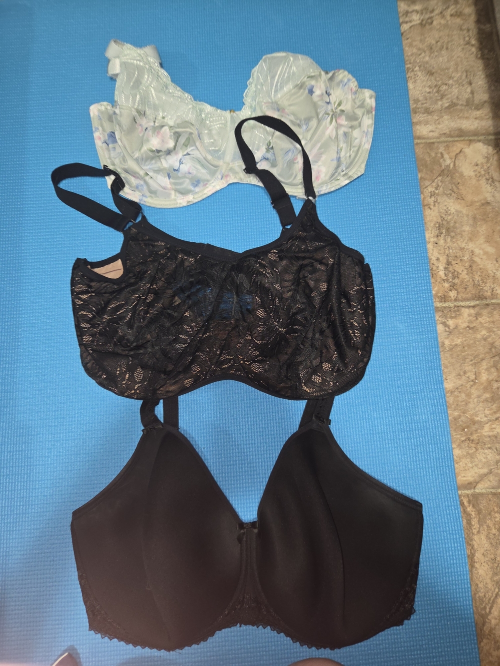 Fantasie And Elomi Three-Piece Bra Set in Black and Soft Floral